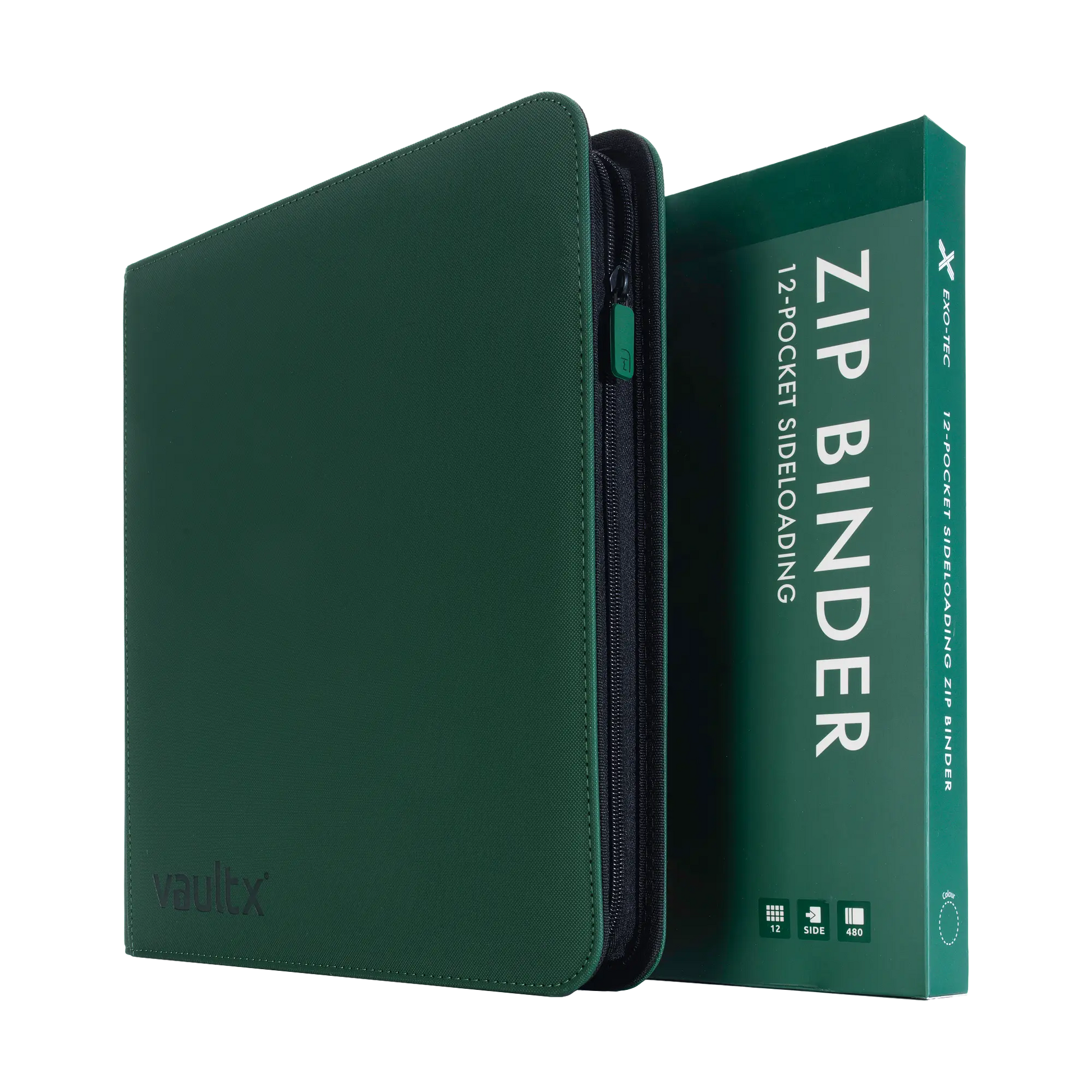 12-Pocket Exo-Tec® Zip Binder Product Gallery Image 3 [9312-forest-green]