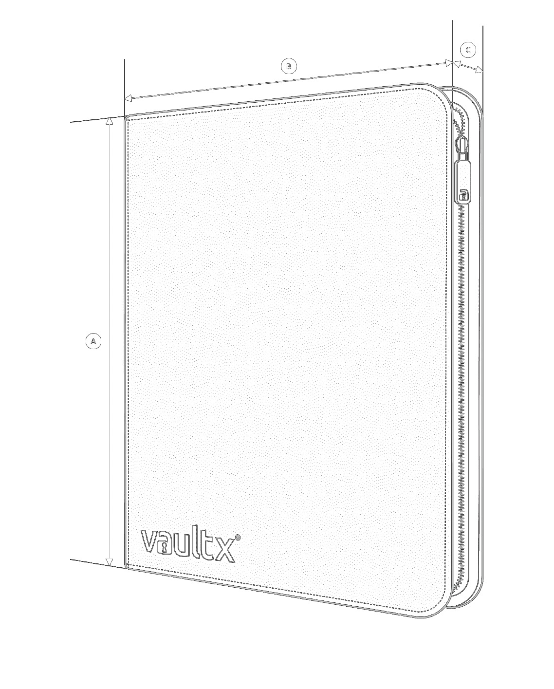 12-Pocket Exo-Tec® Zip Binder Specs Image