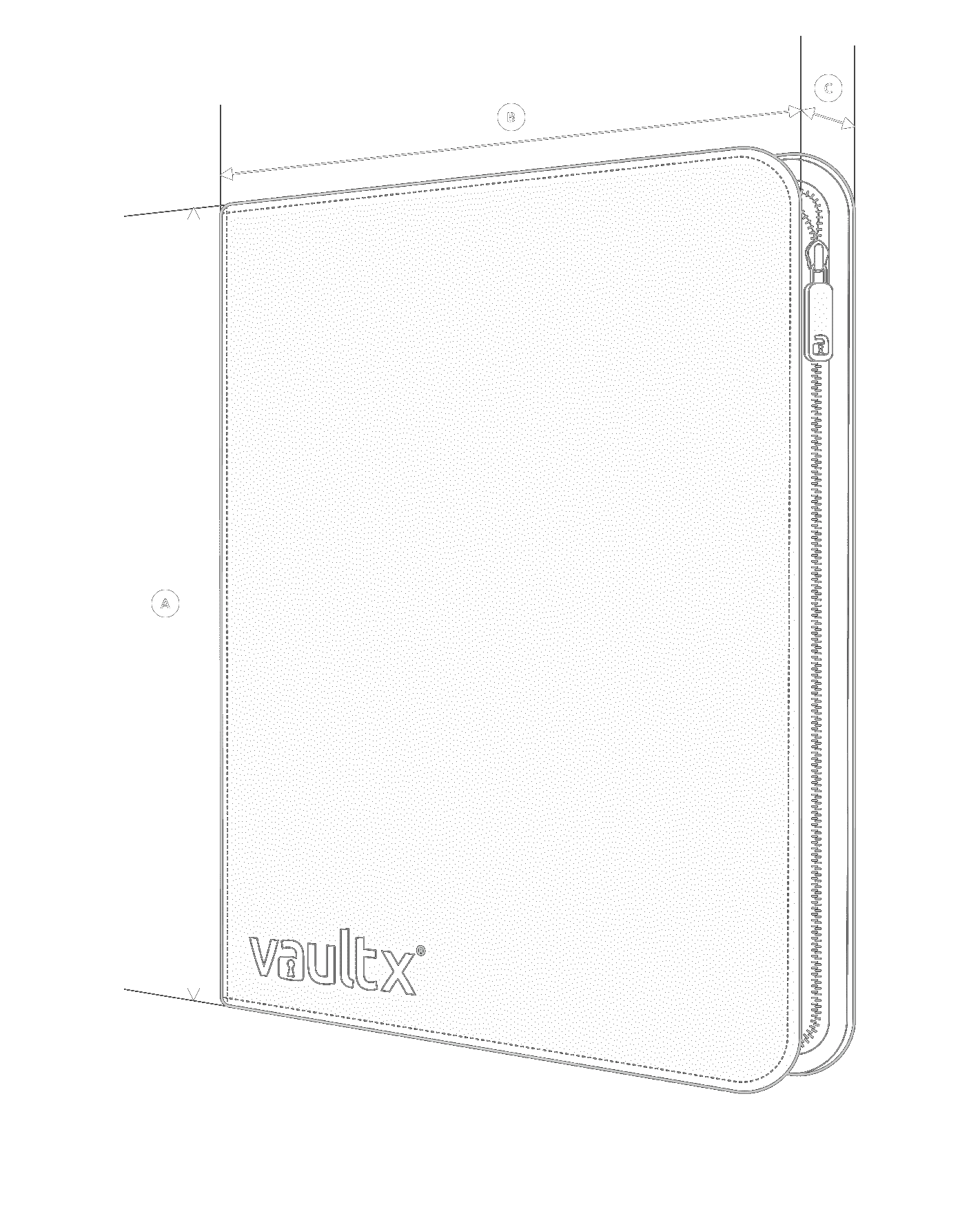 12-Pocket Exo-Tec® Zip Binder XL Specs Image