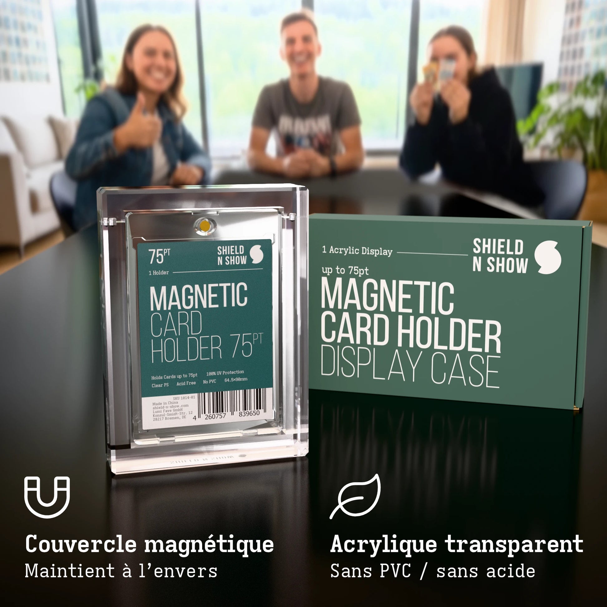 Magnetic Card Holder Display Case Product Gallery Image 1 (fr)