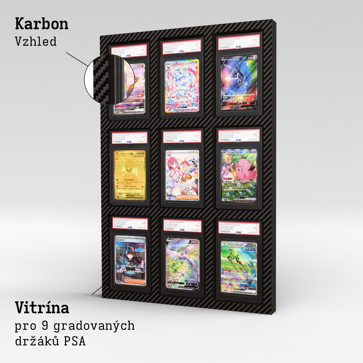 Display Wall for 3x3 PSA Graded Card Slabs Product Gallery Image 2 (cs)
