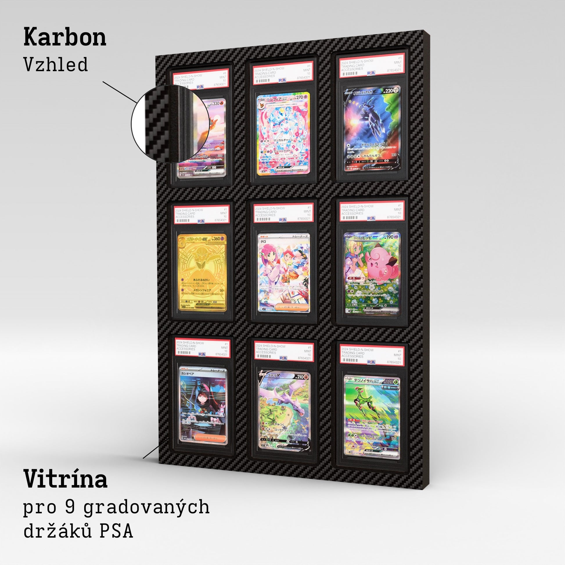Display Wall for 3x3 PSA Graded Card Slabs Product Gallery Image 2 (cs)