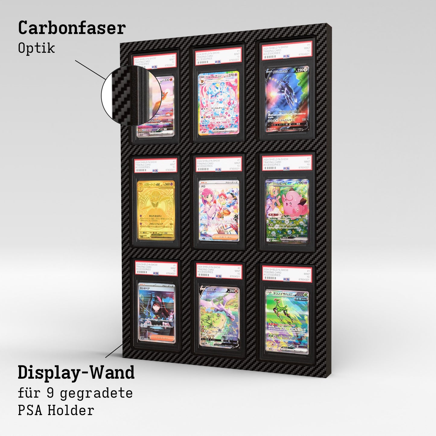 Display Wall for 3x3 PSA Graded Card Slabs Product Gallery Image 2 (de)