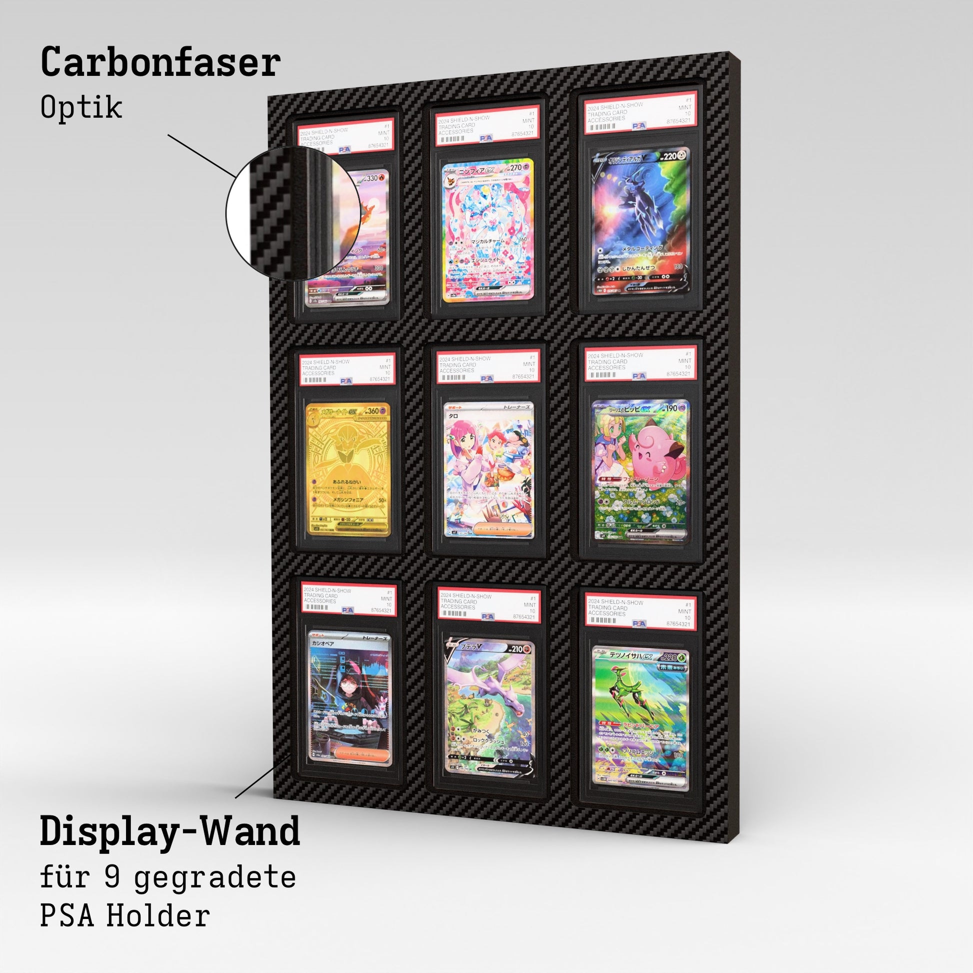 Display Wall for 3x3 PSA Graded Card Slabs Product Gallery Image 2 (de)