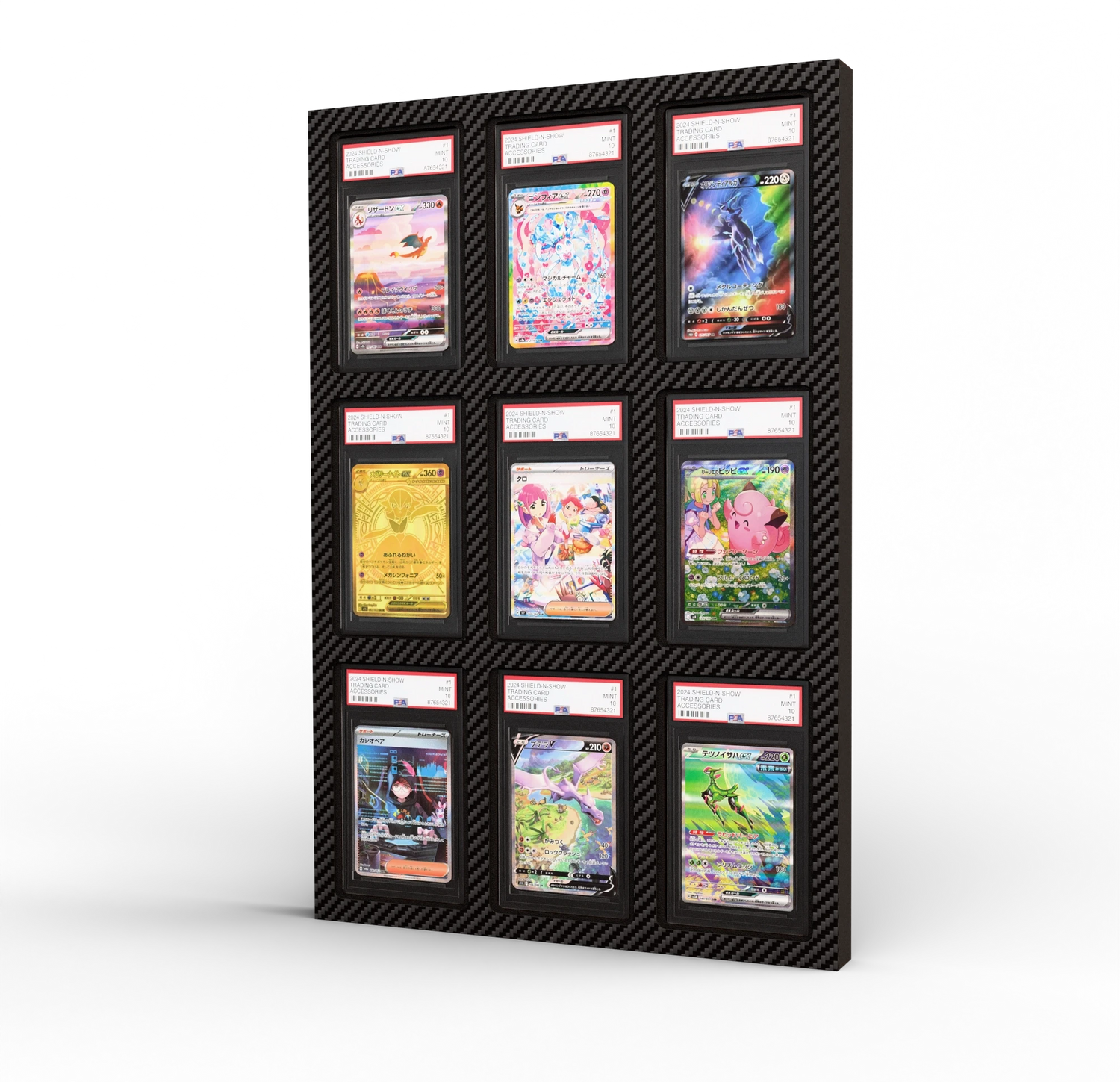 Display Wall for 3x3 PSA Graded Card Slabs Features