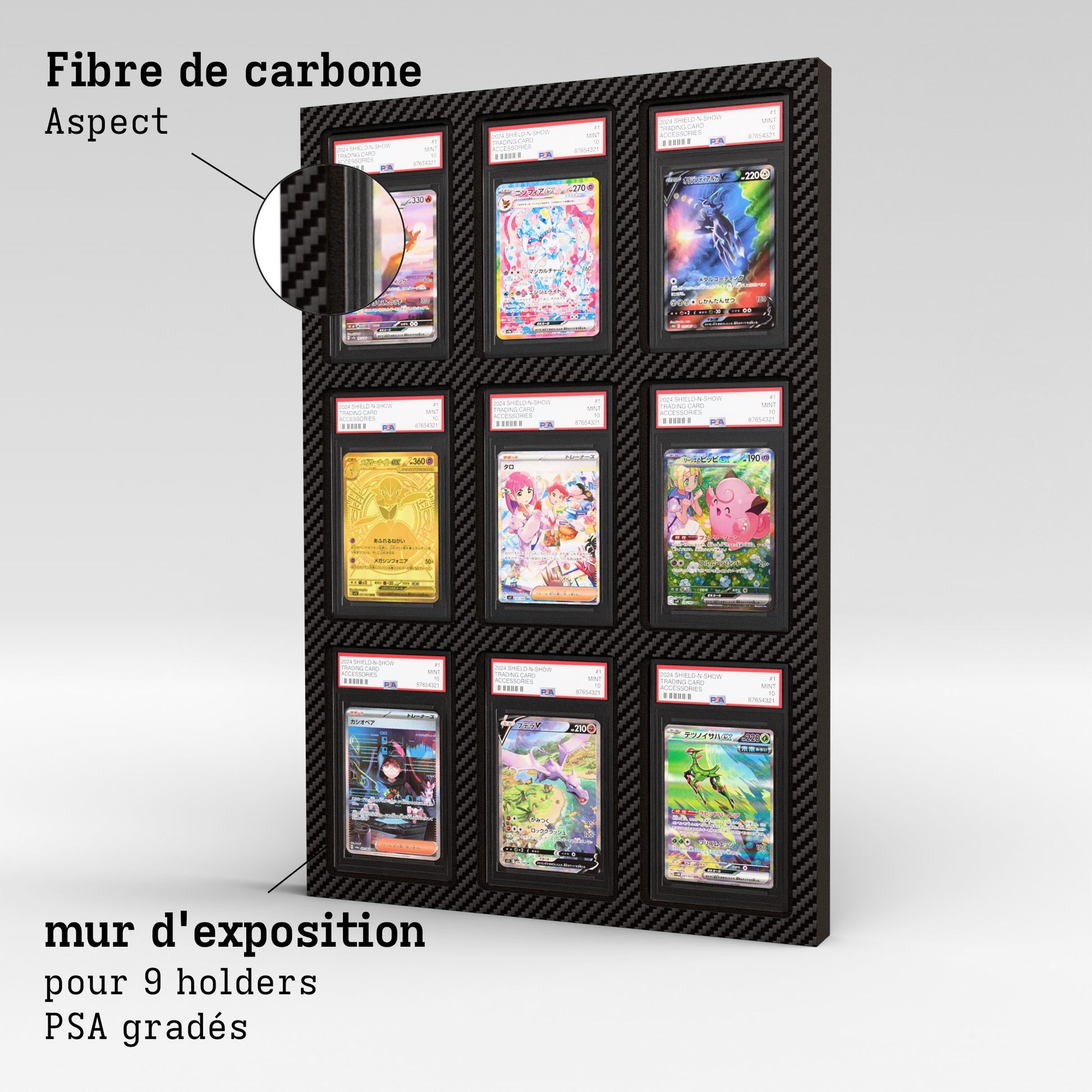 Display Wall for 3x3 PSA Graded Card Slabs Product Gallery Image 2 (fr)