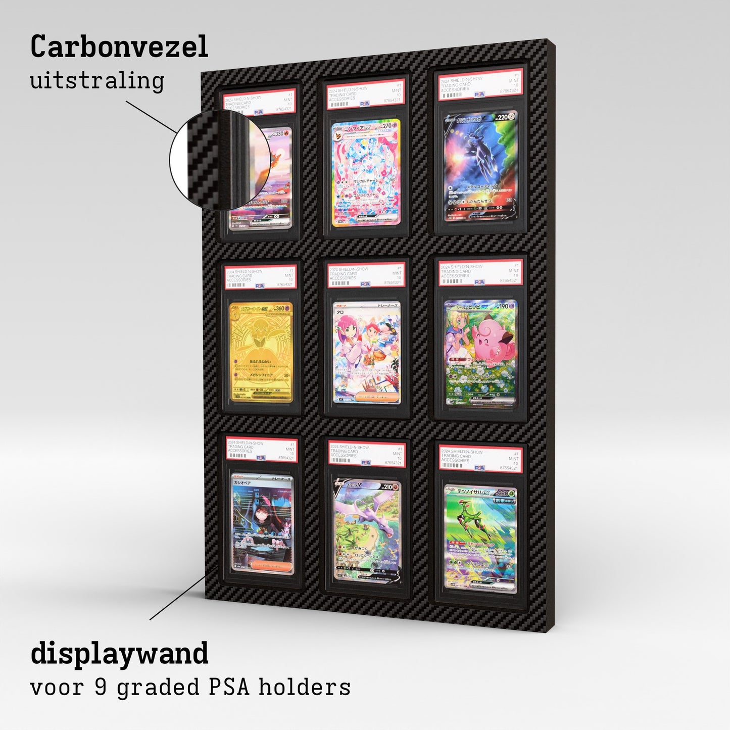 Display Wall for 3x3 PSA Graded Card Slabs Product Gallery Image 2 (nl)