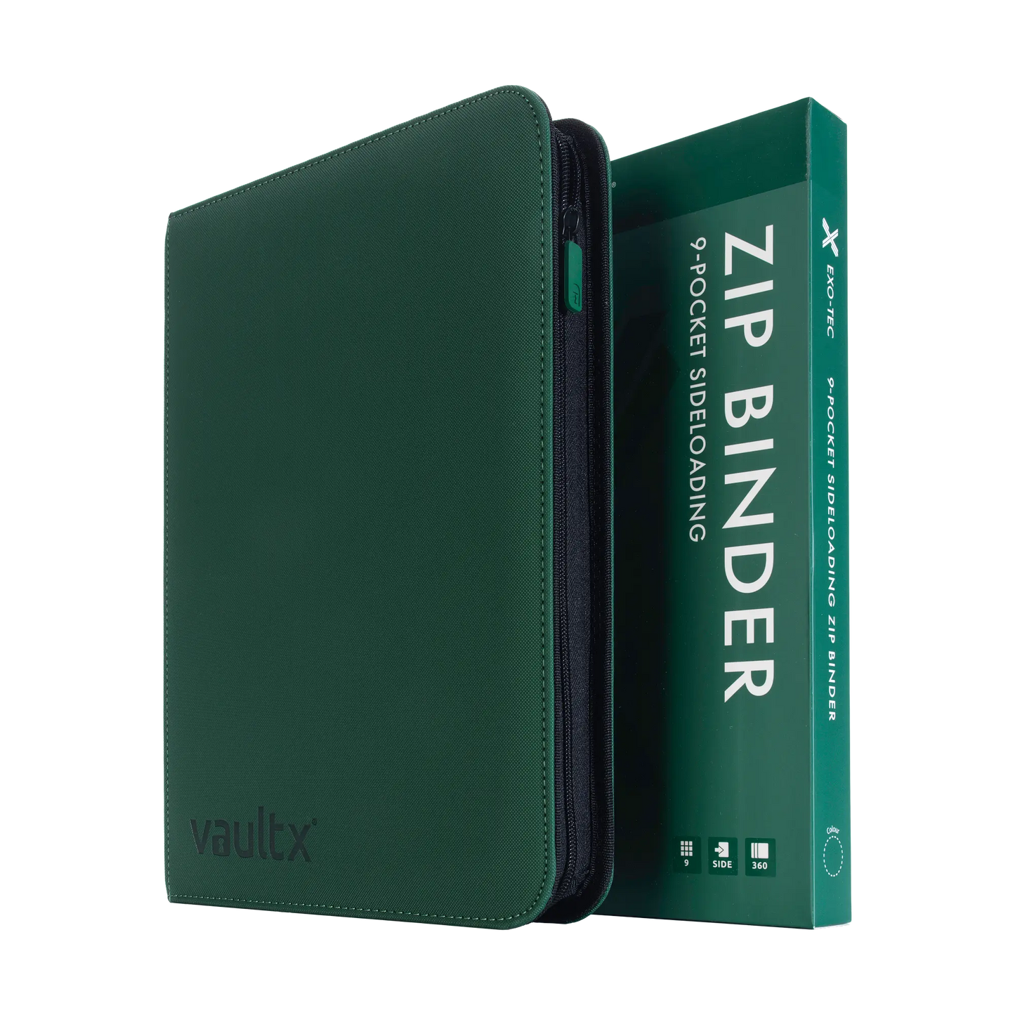 9-Pocket Exo-Tec® Zip Binder Product Gallery Image 1 [9309-forest-green]