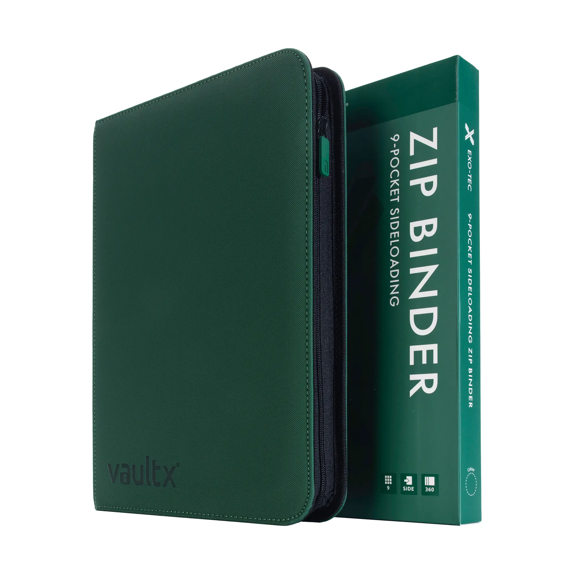 9-Pocket Exo-Tec® Zip Binder Product Gallery Image 1 [9309-forest-green]