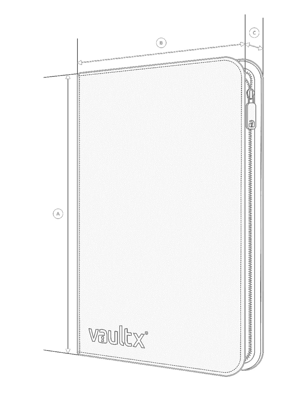 9-Pocket Exo-Tec® Zip Binder Specs Image