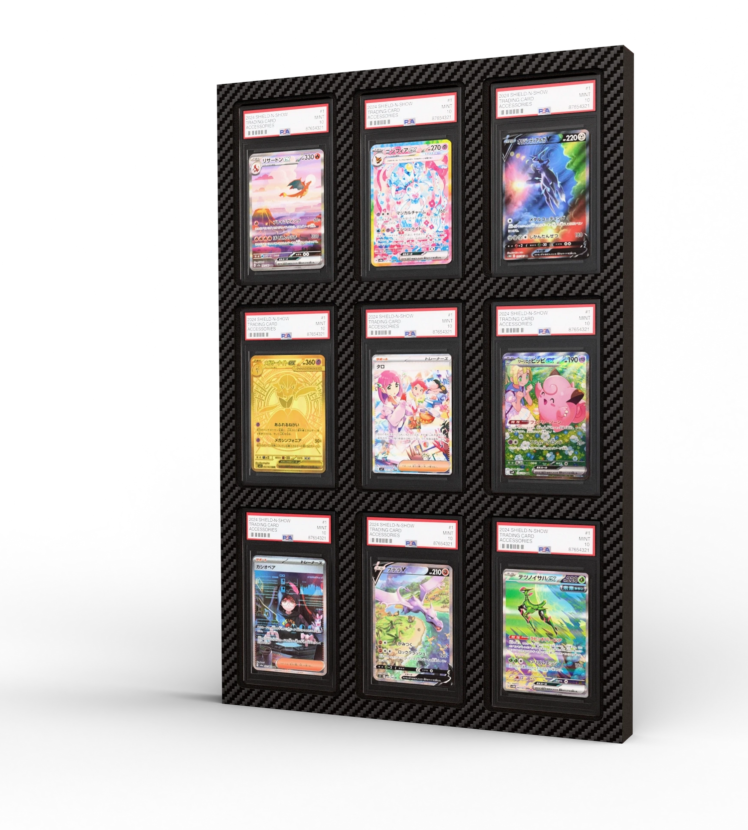 Display Wall for 3x3 PSA Graded Card Slabs Features