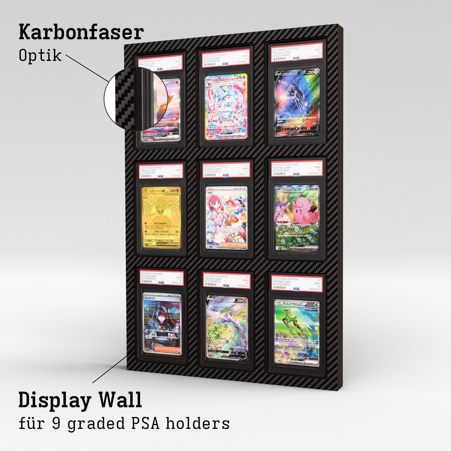 Display Wall for 3x3 PSA Graded Card Slabs Product Gallery Image 6 (de)