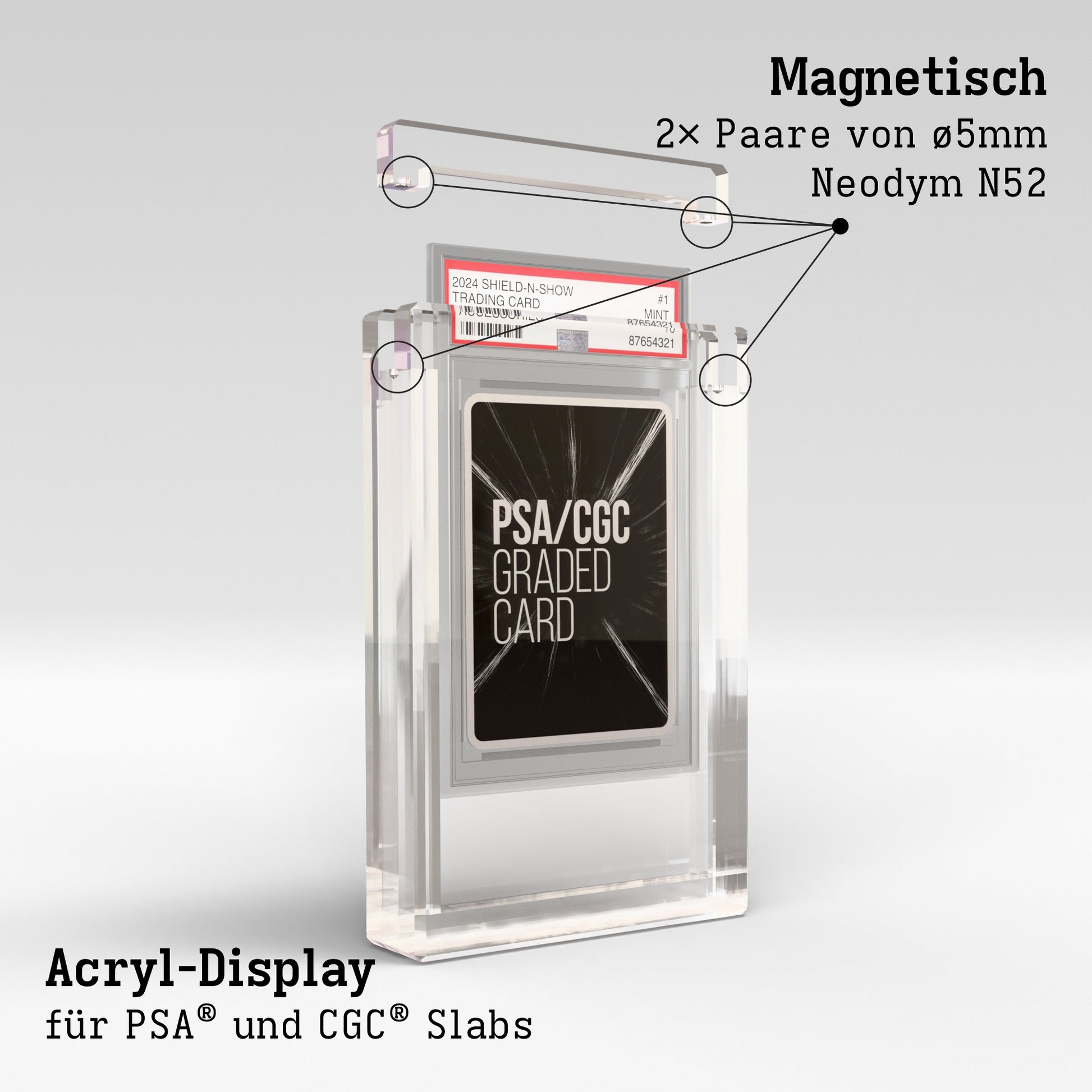 PSA and CGC Graded Card Display Case Product Gallery Image 6 (de)